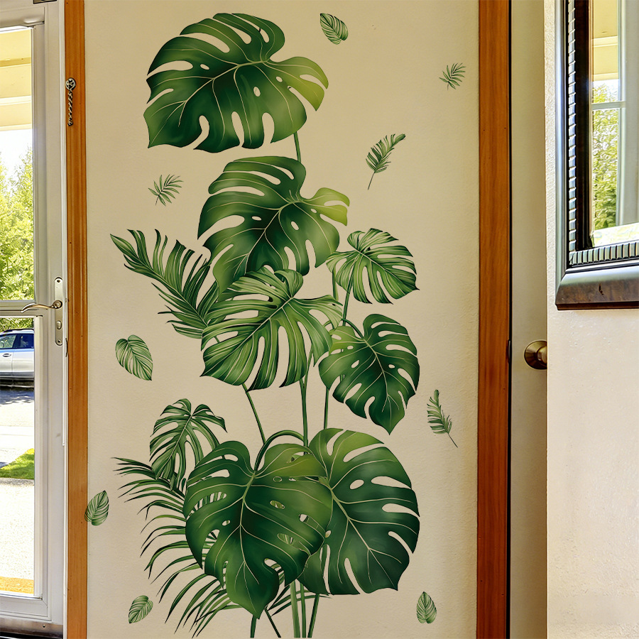 Monstera Thai Constellation - ملصقات جدارية لنباتات الأوراق الخضراء الاستوائية